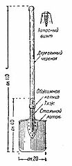 Чертёж большой сапёрной лопаты (БСЛ-110).