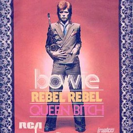 Обложка сингла Дэвида Боуи «Rebel Rebel» (1974)