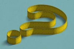 Illustration of a measuring tape in the shape of a question mark