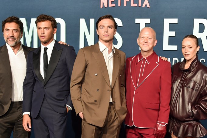 Javier Bardem, Cooper Koch, Nicholas Chavez, Ryan Murphy and Chloë Sevigny at Netflix’s “Monsters: The Lyle and Erik Menendez Story” premiere held at The Egyptian Theatre Hollywood on September 16, 2024 in Los Angeles, California.