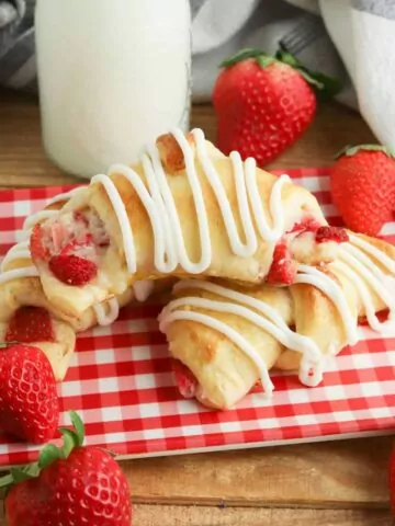 strawberry cream cheese danish no red checked tray.