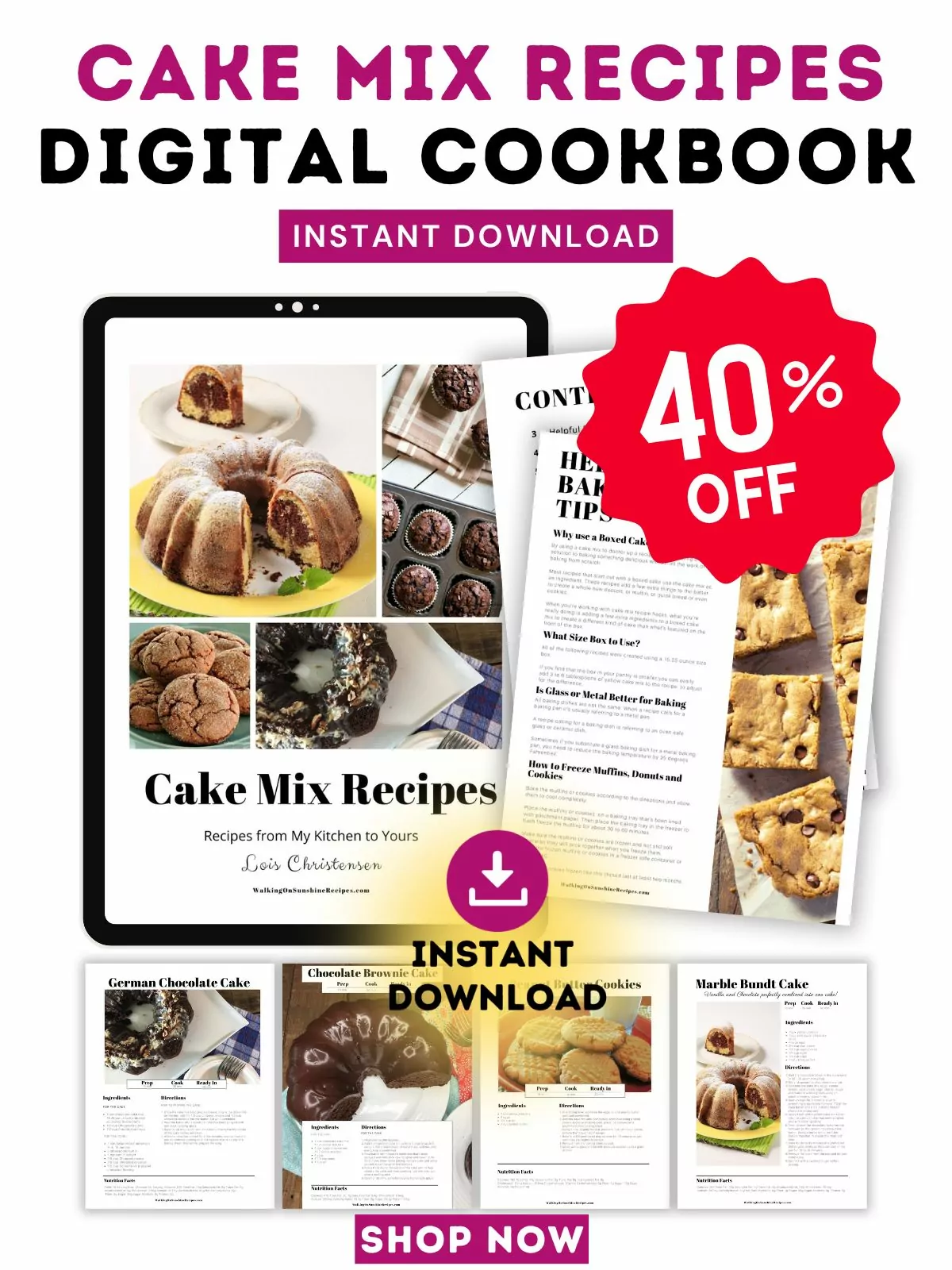 cake mix digital cookbook promo.