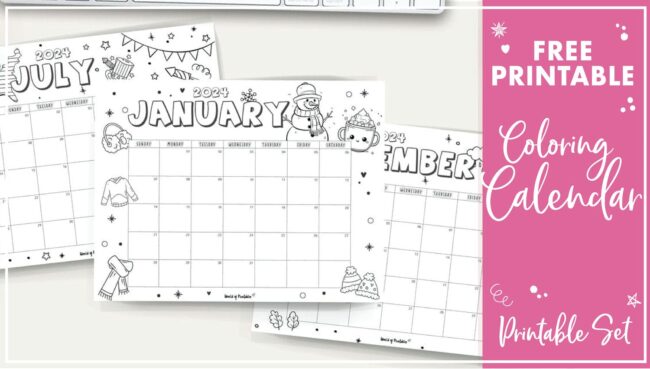 Coloring Calendars