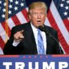 Donald Trump speaking to supporters at an immigration policy speech at the Phoenix Convention Center in Phoenix, Arizona.