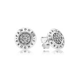 PANDORA Prata Stud Rodada Brincos