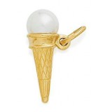 Pandora 14kt Dourado Ice Creme Cone Charms