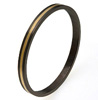 Black Titanium Bangle - Flat Gold Inlay