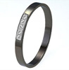 Black Titanium Bangle - Flat with % Princess Cut Diamonds