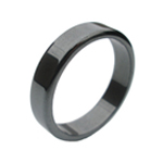 Hematite Ring flat rounded edge