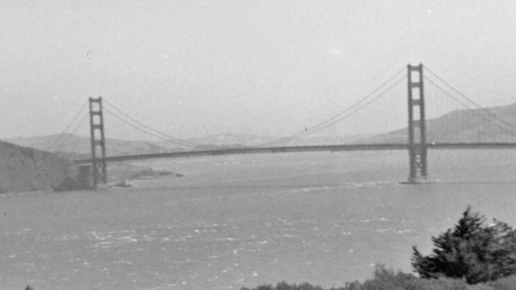 Die Golden Gate Bridge in San Francisco. Aufgenommen im Zuge der USA-Reise des Ministerpräsidenten Hans Ehards. | NL Ehard 808