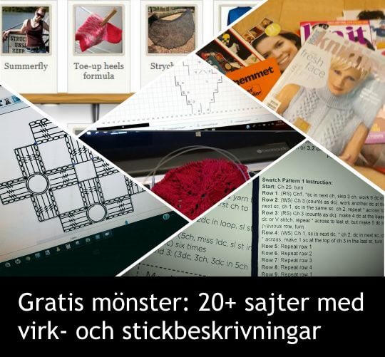 Ladda ned löjligt många gratis stickbeskrivningar och virkbeskrivningar.