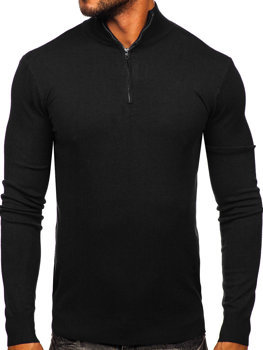 Bolf Herren Pullover mit Stehkragen Schwarz  MM6007