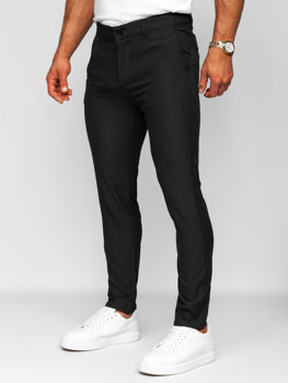 Pantalón chino de tela para hombre negro Bolf 0031