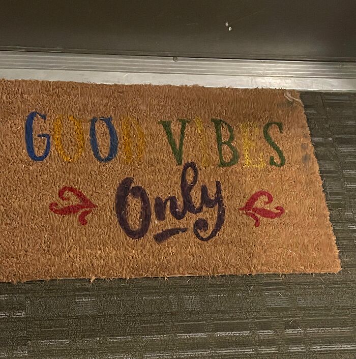 Someone’s Door Mat In My Apartment Complex 😐