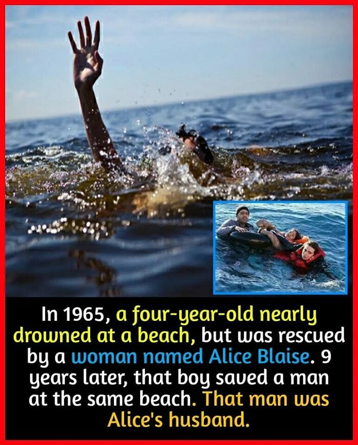 Person raising hand while drowning in water, highlighting an interesting and surprising fact about a rescue.