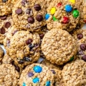 oatmeal cookies with different mix ins laid out