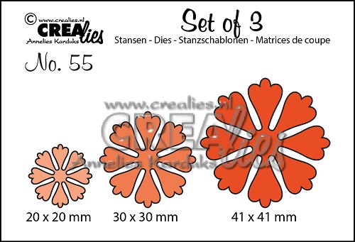 Set of 3 stansen no. 55, Bloemen 24