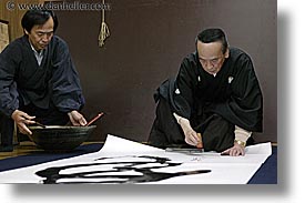 asia, calligraphers, horizontal, japan, paintings, people, photograph