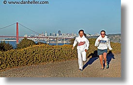 allie, bridge, california, golden gate, hiking, horizontal, lauren, national landmarks, san francisco, west coast, western usa, photograph