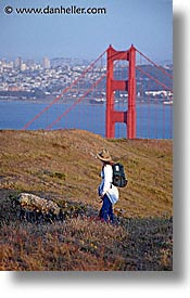 bridge, california, golden gate, golden gate bridge, headlands, hiking, jills, national landmarks, san francisco, vertical, west coast, western usa, photograph