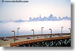 bridge, california, foggy, golden gate, golden gate bridge, horizontal, lampposts, lamps, national landmarks, san francisco, west coast, western usa, photograph