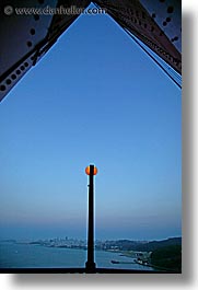 bridge, california, golden gate, golden gate bridge, lampposts, lamps, national landmarks, san francisco, vertical, west coast, western usa, photograph