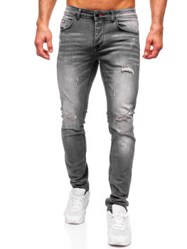 Czarne spodnie jeansowe męskie slim fit Denley MP0054N