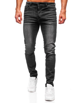 Czarne spodnie jeansowe męskie slim fit Denley MP0141N