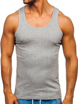 Koszulka tank top bez nadruku szara Denley NB001