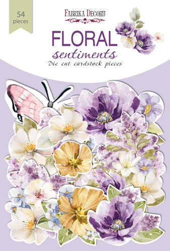 Zestaw wycinanek, kolekcja Floral Sentiments 54 szt - Fabrika Decoru