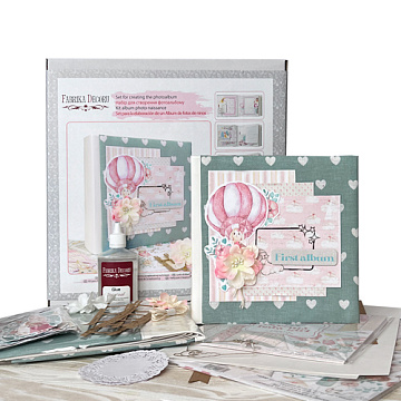 DIY Scrapbooking album kit "Dreamy Baby Girl", 20cm x 20cm, #08