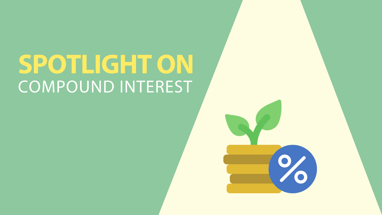 Graphic with the words: Compound interest