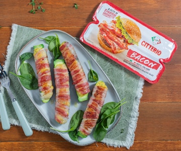 Zucchine al forno con bacon