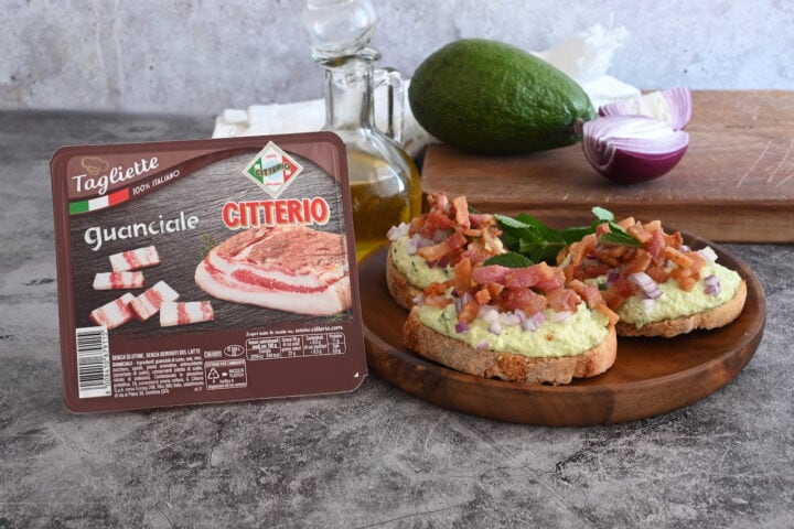 Crostini con Mousse di Avocado e Guanciale Citterio