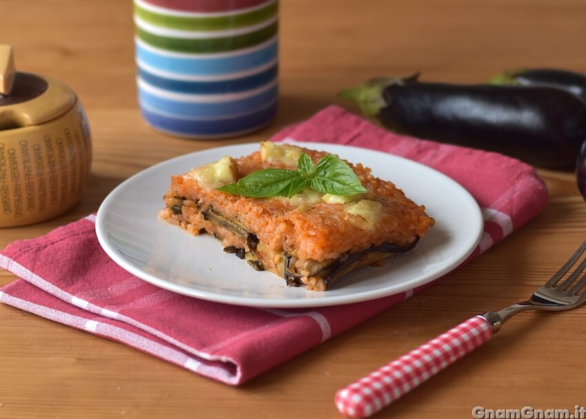 Riso al forno con melanzane