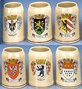 Assorted German City Crest Mugs, 5-3/4H