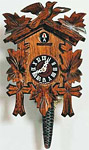 Carved Barvarian Cuckoo Clock with Cuckoo Bird, 13H