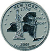 New York State Quarter Magnet - Rubber, 2.5