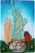 New York Souvenir Magnet with Pewter Emblem