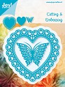 Noor! Design - Cutting & Embossing stencil - Blauwe mal - Open Hart met vlinder