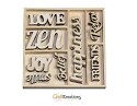 Houten ornamenten - CraftEmotions - 10,5 x 10,5 cm - Happiness tekst