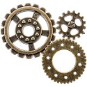 Steampunk Buttons - Gears Antique Gold