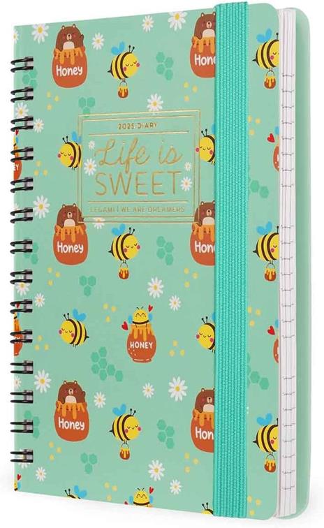 Agenda settimanale spiralata Legami 12 Mesi - 2025  - Small Weekly Spiral Bound Diary - Bee - 4