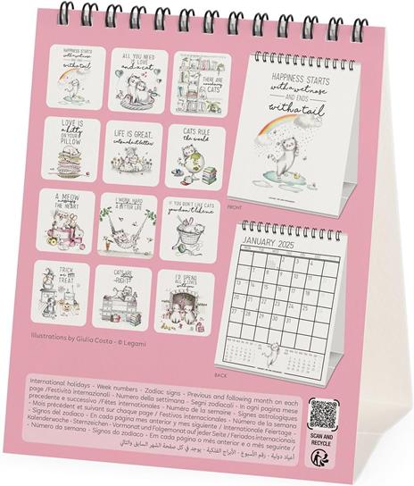 Calendario da Tavolo 2025 Legami - Sketchy Cats - 12 x 14,5 - 4