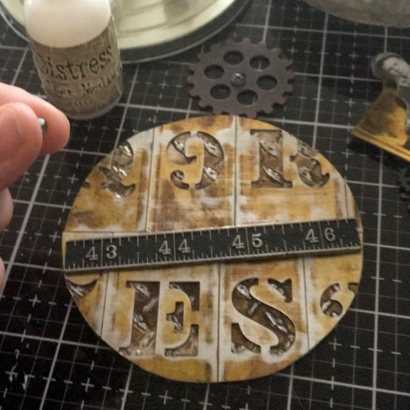 iGirlZoe: Tim Holtz, idea-ology, assemblage clock, hardware heads, gears, stencil chip, baseboard dolls, grit paste, measure, creativation 2019