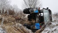 tractor fell into the ditch