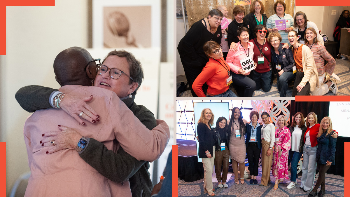 A collage of women attending the Conference on Metastatic Breast Cancer