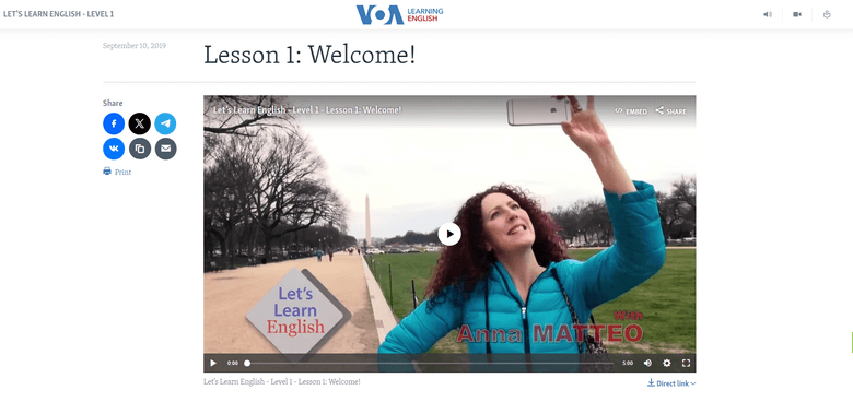 VOA Learning English「Lesson 1: Welcome! 」