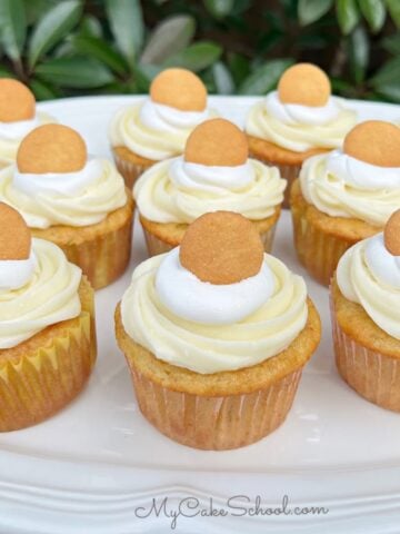 Platter of Banana Pudding Cupcakes