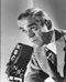 Boris Karloff at the microphone